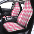 Argyle White And Pink Print Pattern Car Seat Covers