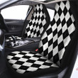 Argyle White And Black Print Pattern Car Seat Covers