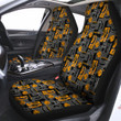 Basketball Black Yellow Print Pattern Car Seat Covers