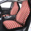 Red Lava And White Gingham Print Car Seat Covers