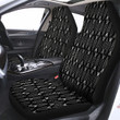 Carrot White And Black Print Pattern Car Seat Covers