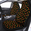 Carrot Black Print Pattern Car Seat Covers