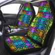 Rainbow Tiger Eyes Print Pattern Car Seat Covers