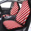 Candy Cane Striped White And Red Print Car Seat Covers