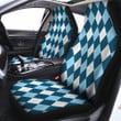 Argyle Soft Blue Print Pattern Car Seat Covers