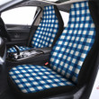 Check White And Navy Print Pattern Car Seat Covers