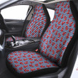Red Nautical Anchor Blue Striped Print Car Seat Covers