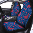 Red Rooster Blue Print Pattern Car Seat Covers