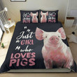 Just A Girl Who Loves Pig Bed Sheets Duvet Cover Bedding Sets Perfect Gifts For Pig Lover Gifts For Birthday Christmas Thanksgiving