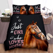 Just A Girl Who Loves Horses Brown Horse Bed Sheets Spread Duvet Cover Bedding Sets Perfect Gifts For Horse Lover Gifts For Birthday Christmas Thanksgiving