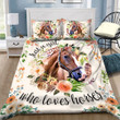 Just A Girl Who Loves Horses Bed Sheets Spread Duvet Cover Bedding Sets