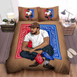 Kendrick Lamar In Bandana Background Illustration Bed Sheets Spread Duvet Cover Bedding Sets