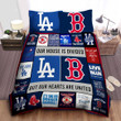 Los Angeles Dodgers And Boston Red Sox Duvet Cover Bedding Set