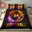 Light Softball Ball Custom Duvet Cover Bedding Sets With Your Name
