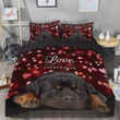 Love Rottweiler Tiny Heart Pattern Bed Sheets Duvet Cover Bedding Sets