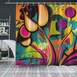 Flower Viber Energetic Abstract Colorfull - Shower Curtain