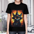 Halloween Witch Funny Cat T-shirt