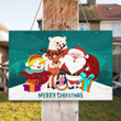 Christmas scenes santa claus, penguin, reindeer Pallet Sign