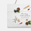 christmas elements on white table Pallet Sign