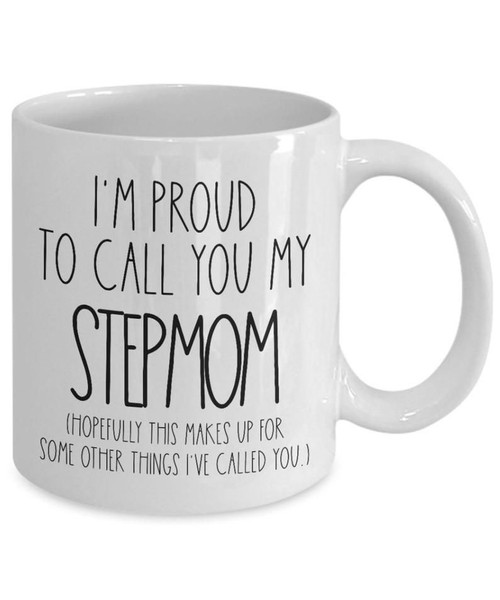 Stepmom Gift for Stepmom | Stepmom Christmas Gift | Stepmom Birthday Gift | Stepmom Coffee Cup | I'm Proud to Call My Stepmom Mug