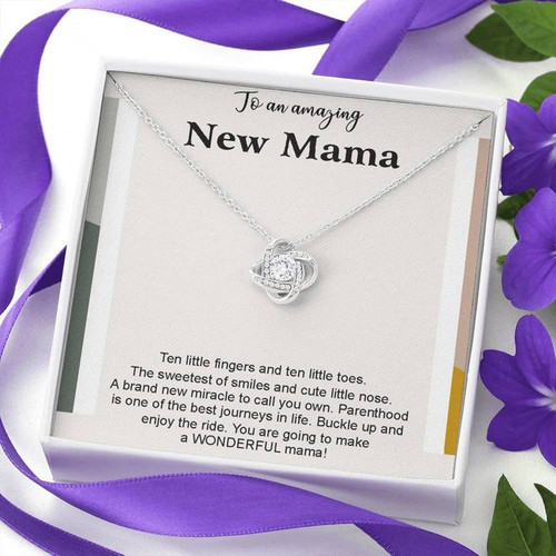 To An Amazing New Mama Necklace New Mom Love Knot Necklace Gift, New mom necklace Gift First Mother's day gift, Pregnancy Jewelry Necklace