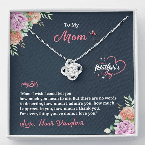 To My Mom Love Knot Necklace To Mom Mothers Day  Gift, Gift for Mom, Mom Gift, Mom Necklace. Jewelry From  Daughter To Mom, Mothers day