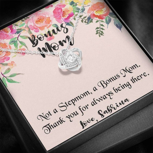 Bonus Mom Gift Love Knot Necklace . Second Mom gift. Step Mom gift. Other Mom gift. Stepmom gift. Stepmother of the bride gift.