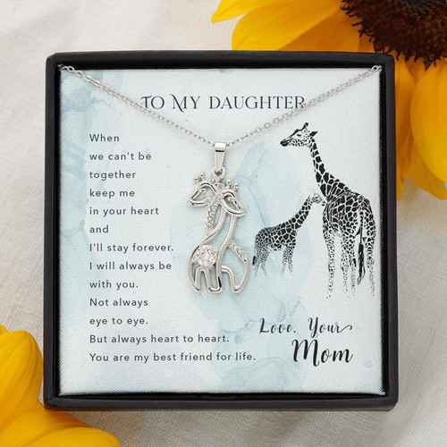 To My Daughter You Are My Best Friend Giraffe Necklace Daughter Gift, Gift for Daughter, Giraffe Pendant, giraffe gift, Love Mom