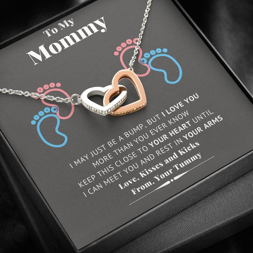 To My Mom Necklace Thank You For Always Being There, Interlocking Hearts Necklace Necklace For Mom, Jewelry Gift From Daughter