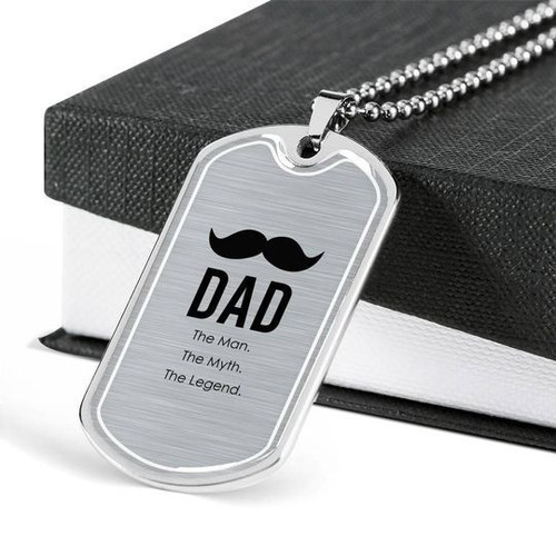 Dad The Man The Myth The Legend Dog Tag Necklace Gift For Dad Best Valentines Gifts For Him 2021