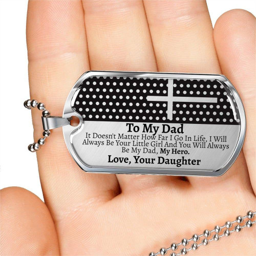 To My Dad Dog Tag Necklace, Gift For Dad From Daughter, Dad Gift For Father's Day, Necklace Gift For Dad
