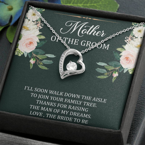Mom Of The Groom Gifts, Walk Down The Aisle, Forever Love Heart Necklace For Women, Wedding Day Thank You Ideas From Bride