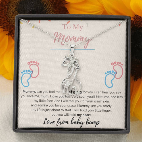 Gift For Mom Giraffe Couple Necklace I Will Hold Your Little Finger