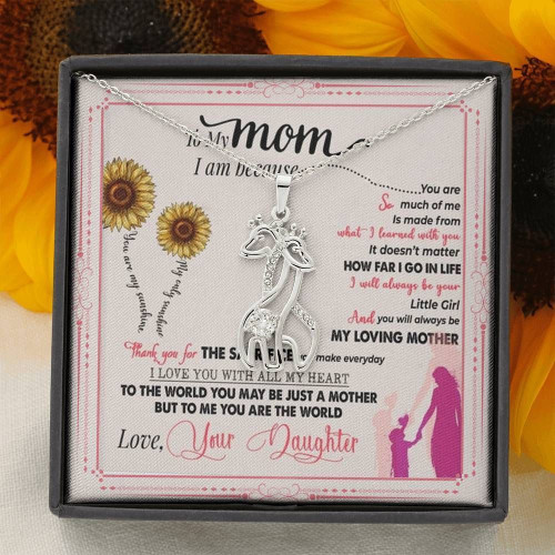 To Me You Are The World Giraffe Couple Necklace Daughter Gift For Mom