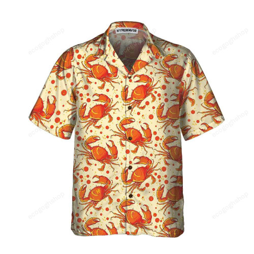 Red Crab Seamless Pattern Hawaiian Shirt