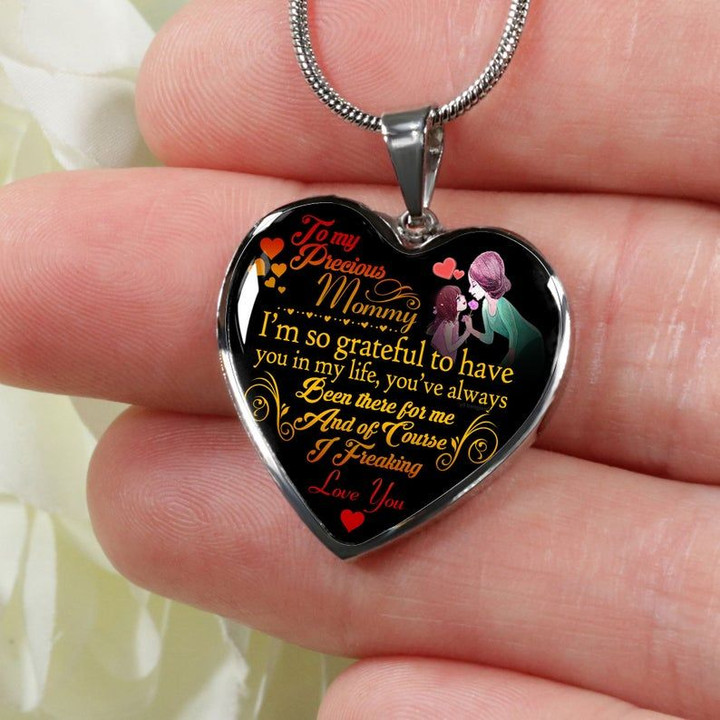 Mom Necklace - To Mommy Gift Mothers Day Gifts - Heart Pendant Necklace Gifts For Mom