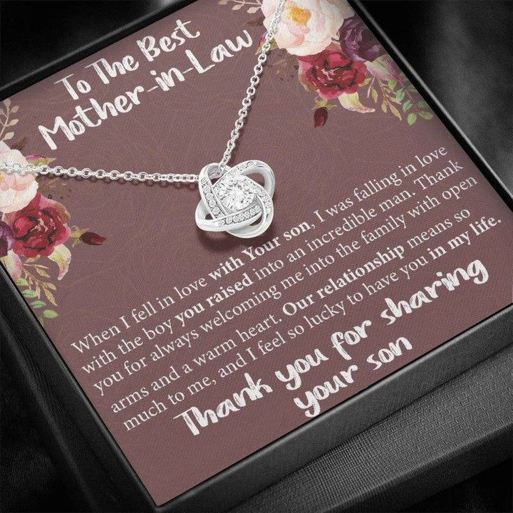 To The Best Mother In Law Gift Love Knot Necklace Unique Mother In Law, Special Mother-in-Law Jewelry, Thoughtful Mother in Law Gift