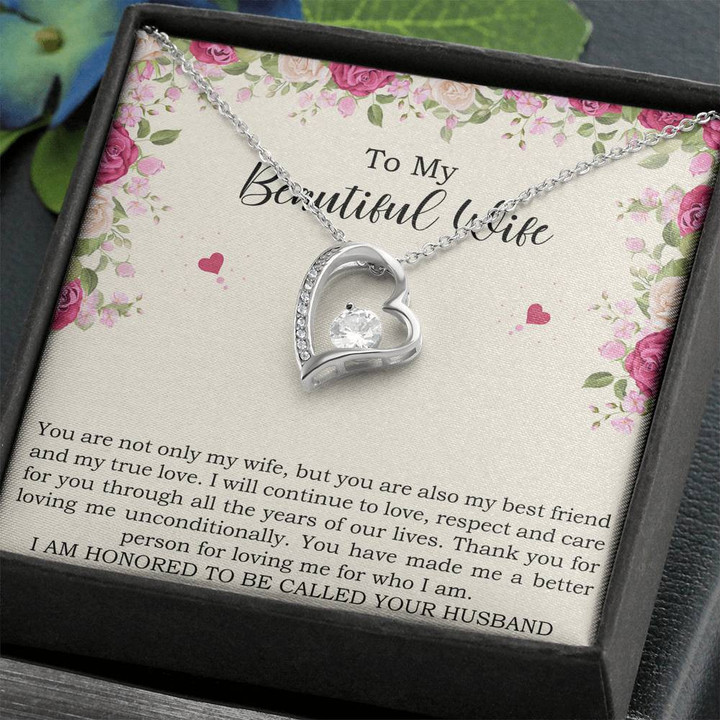 To My Wife, You Are Not Only My Wife , Forever Love Heart Necklace For Women, Anniversary Birthday Gifts From Husband