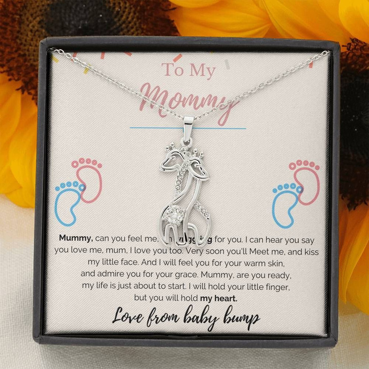 Gift For Mom Giraffe Couple Necklace I Will Hold Your Little Finger