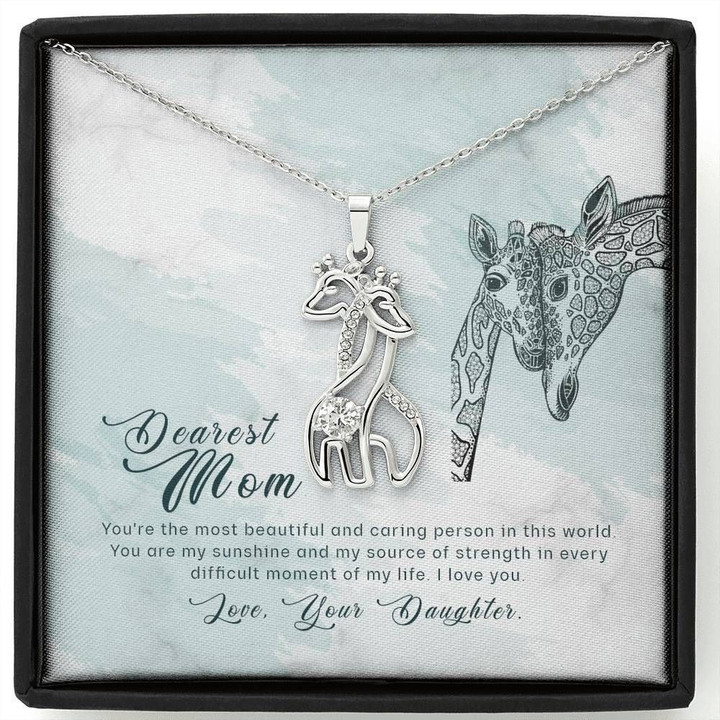 Gift For Mom You Are My Sunshine Giraffe Couple Necklace