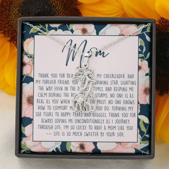 Gift For Mom Giraffe Couple Necklace Mom Life Is So Much Sweeter By Your Side