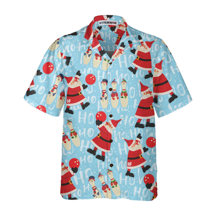 Santa With Bowling Ball Christmas Hawaiian Shirt, Funny Santa Claus Shirt, Best Gift For Christmas