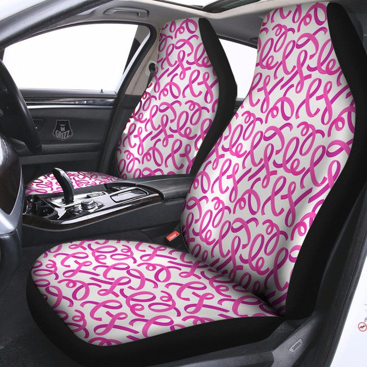 Cancer Awareness Print Pattern Car Seat Covers