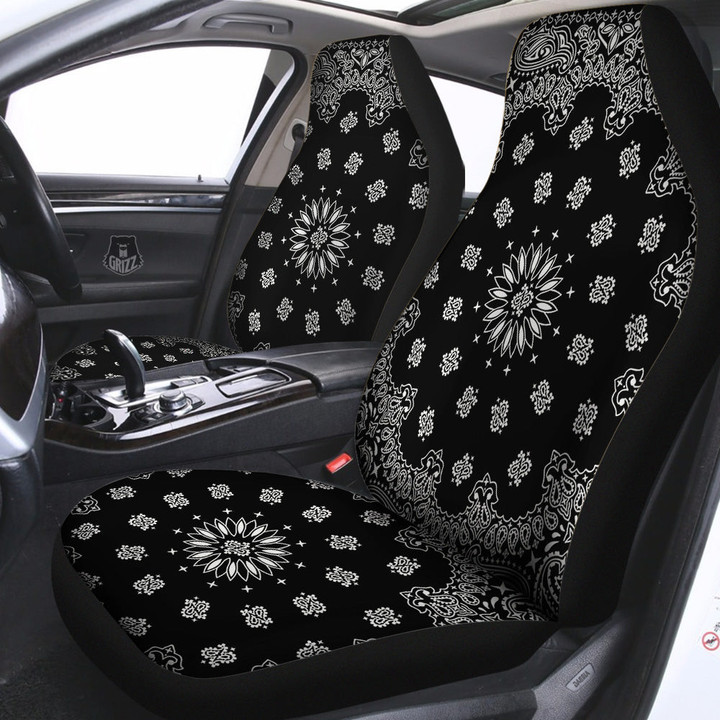 Bandana Black Paisley Print Car Seat Covers