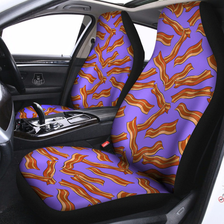 Bacon Purple Print Pattern Car Seat Covers