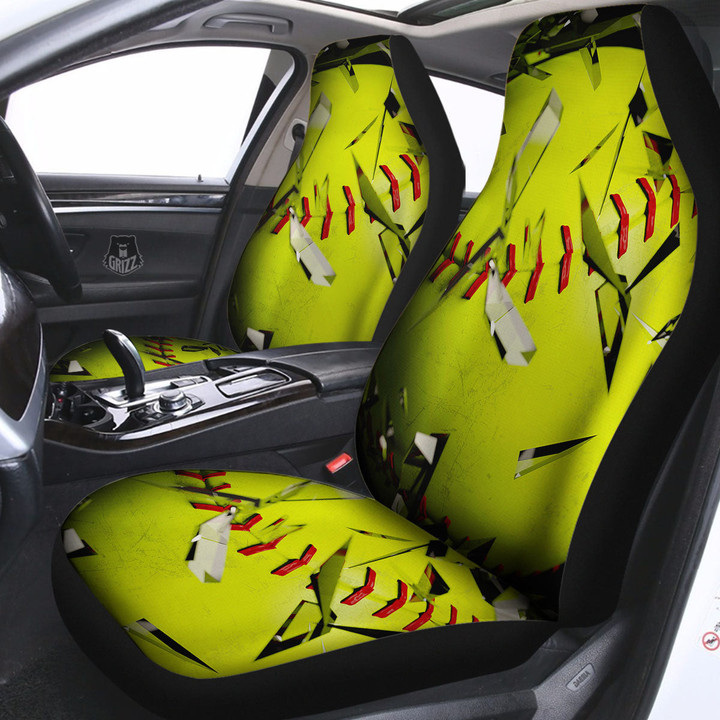3D Baseballs Print Car Seat Covers