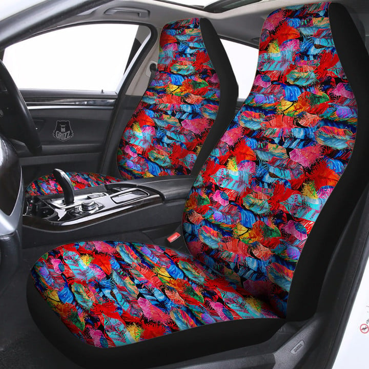 Abstract Feather Watercolor Boho Print Pattern Car Seat Covers