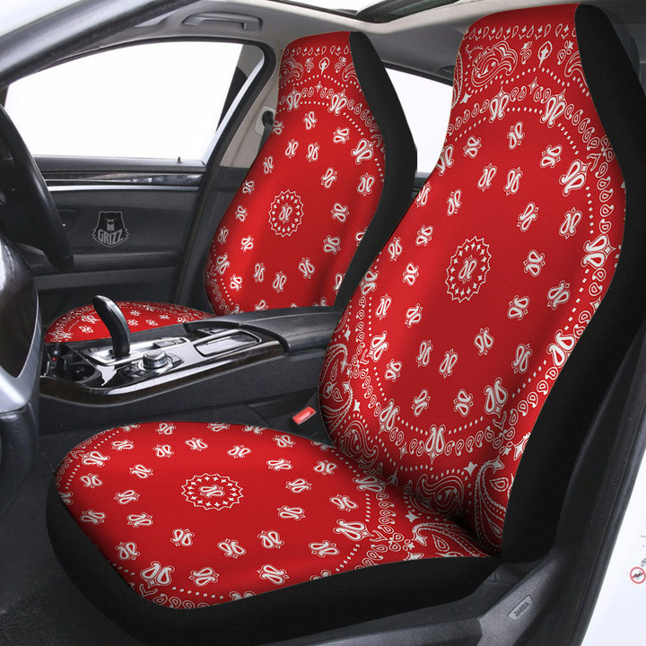 Bandana Red Paisley Print Car Seat Covers
