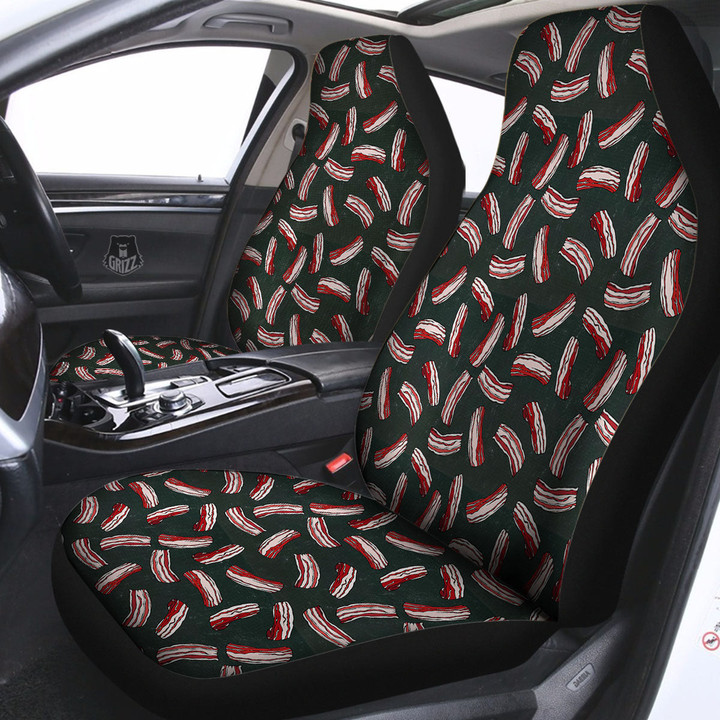 Bacon Black Print Pattern Car Seat Covers