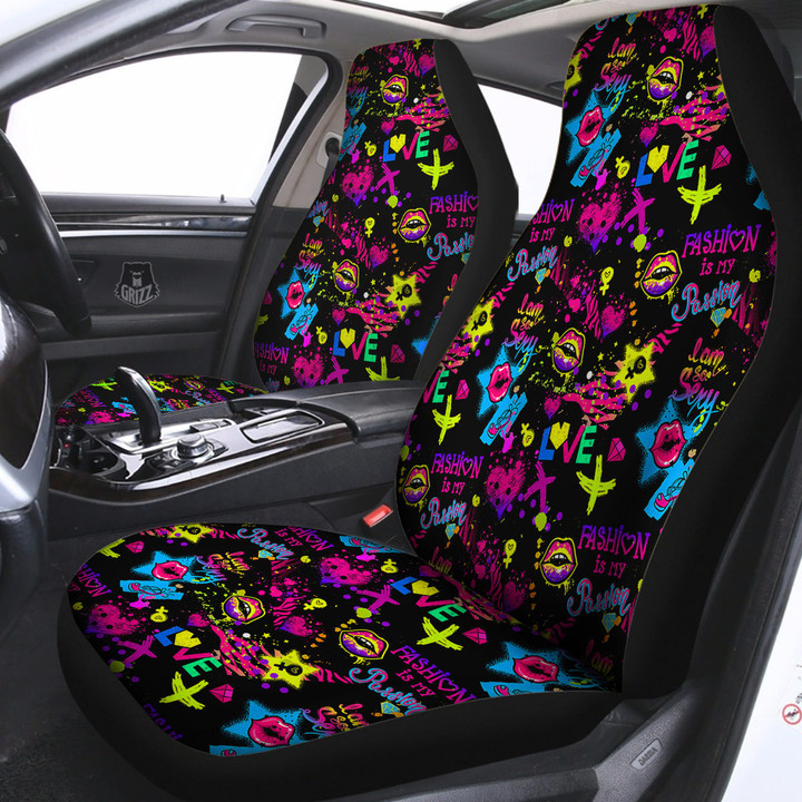 Abstract Graffiti Girlish Spray Paint Print Pattern Car Seat Covers